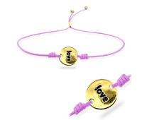 Love Word with Plain Shiny Rope Bracelet BRS-241-GP